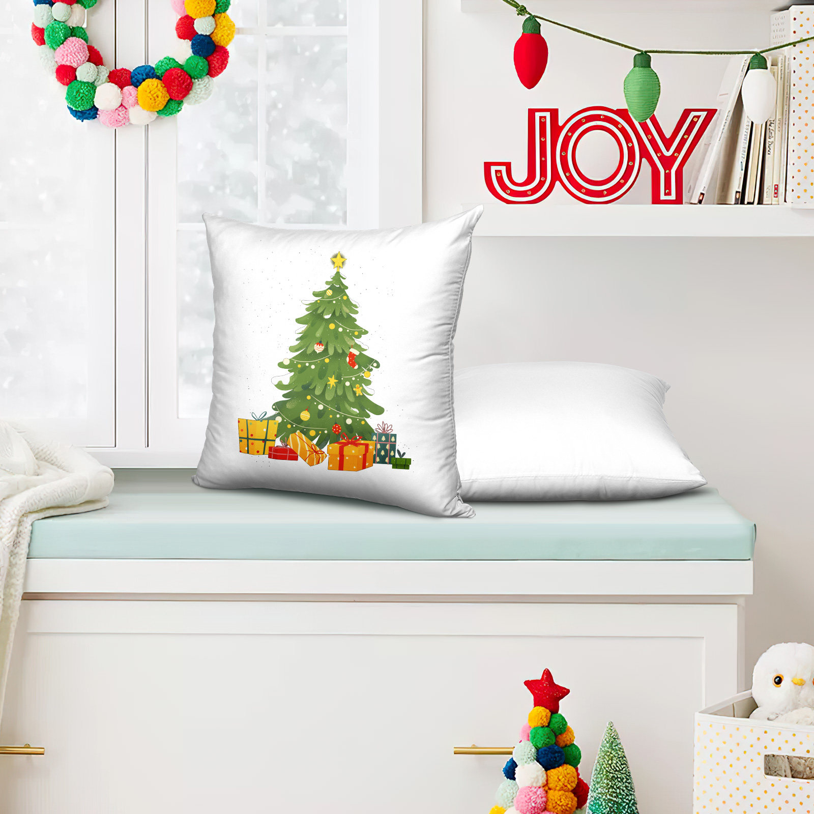 Pillow Cover Sublimation - 4Pcs 승화 베개 커버 흰색 쿠션