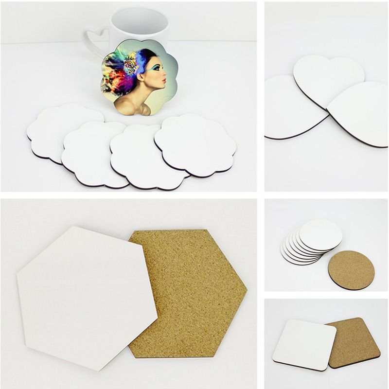 Coaster Sublimation Blank - 100 개/몫 DIY 승화 빈 코스터