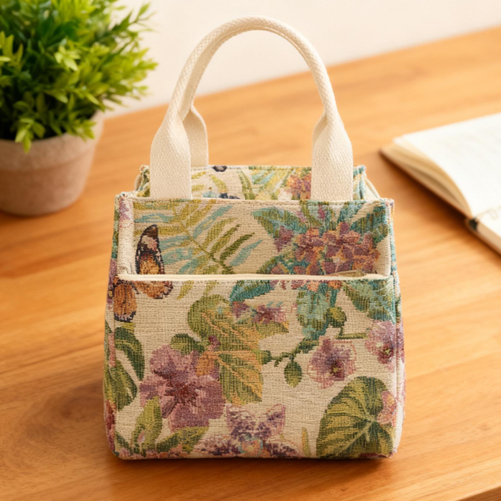 단열 도시락 가방 꽃무늬 방수 도시락 가방 여성용 직장 - Tote Bag Sublimation 리뷰 및 가격