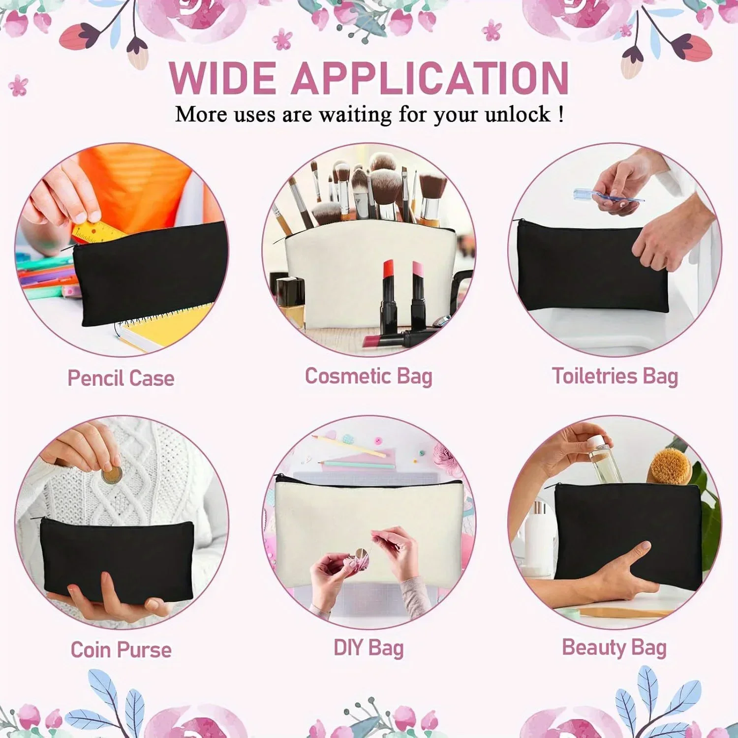 20개 승화 빈 메이크업 가방 - DIY 공예 및 맞춤 - Tote Bag Sublimation 리뷰 및 가격
