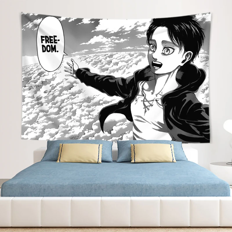 Eren Yeager Freedom 만화 포스터 벽 예 - Canvas Wrap Ready 리뷰 및 가격