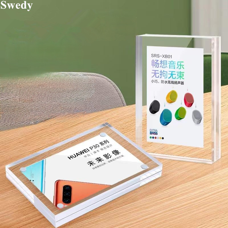 20MM 두꺼운 자기 아크릴 사인 홀더 디스플레이 스탠 - Photo Acrylic Block 리뷰 및 가격