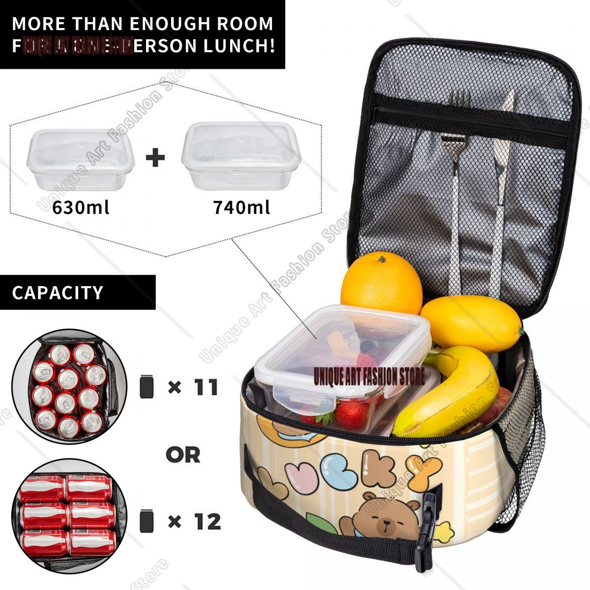 귀여운 카피바라 행운의 보온 보냉 도시락 가방 대용량  - Tote Bag Sublimation 리뷰 및 가격