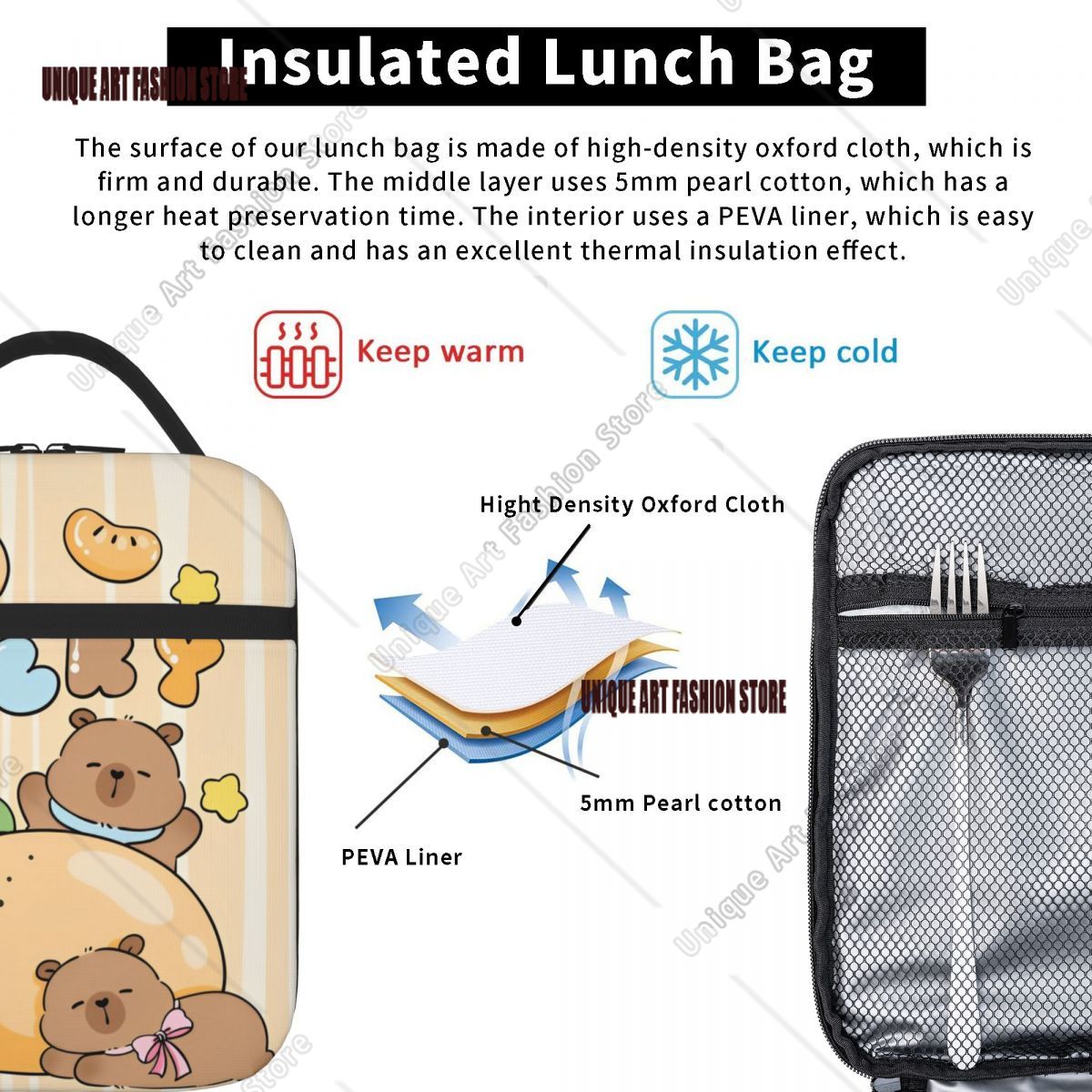 귀여운 카피바라 행운의 보온 보냉 도시락 가방 대용량  - Tote Bag Sublimation 리뷰 및 가격