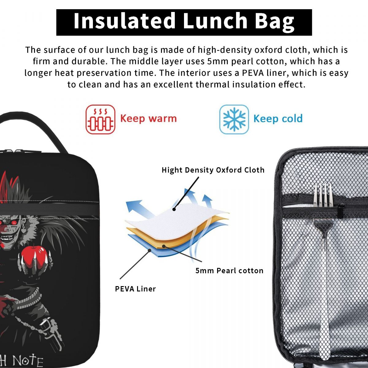 애니메이션 데스 노트 L-Lawliet 여성용 절연 도 - Tote Bag Sublimation 리뷰 및 가격
